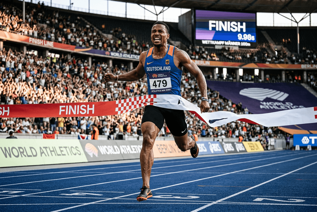 Athlete crossing the finish line